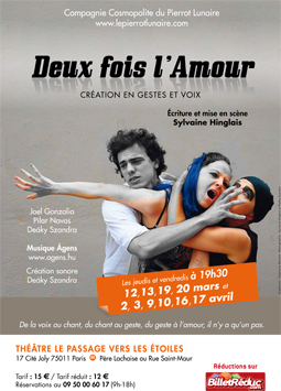 Affiche du spectacle: Deux fois l'amour.